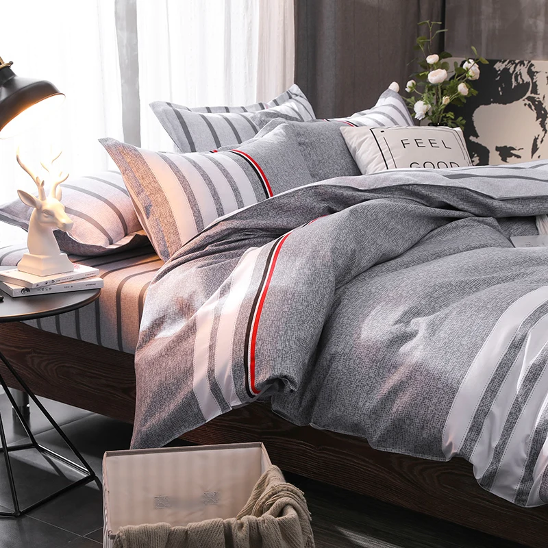 SlowDream полосатый постельное белье 3/4 шт Decor домашний текстиль покрывало простыня