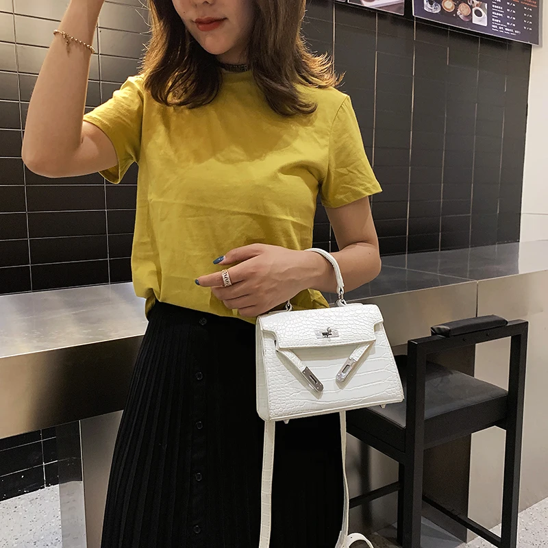 الأزياء التمساح نمط المرأة حقيبة يد مشبك مربع حقيبة كتف السيدات Crossbody حقيبة ساعي الفاخرة النساء أكياس مصمم كيس