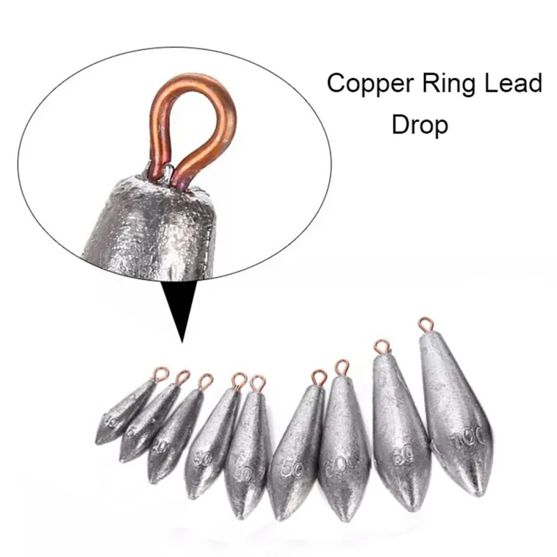 Weight Size 10g/15g/20g/30g/40g/50g/60g/80g/100g water droplets lead weights  fishing lead sinkers fishing accessories 5PCS/Lot - AliExpress