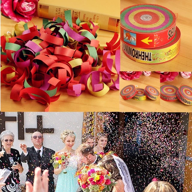 new 1 roll colorful hand throwing popper frisbee paper confetti