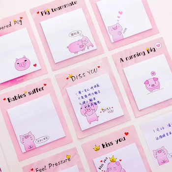 

40set/lot Pink pig square animal Tearable Message pads/Post /Memorandum/Note Paper notes/scratch pad