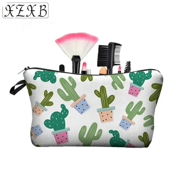 

Hot Sell New 3D Printed Cactus stampa Capacity Cosmetic Bag FemaleTravel Cosmetic Women Zipper Storage Bag Girl Makeup Handbag
