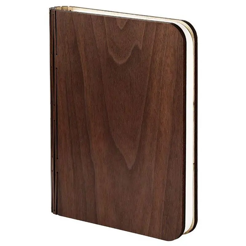 

Wooden Book Light 4 Colors Modes USB Rechargeable Creative Foldable LED Night Light Bedside Lamp Table Decorating Lamp Brown