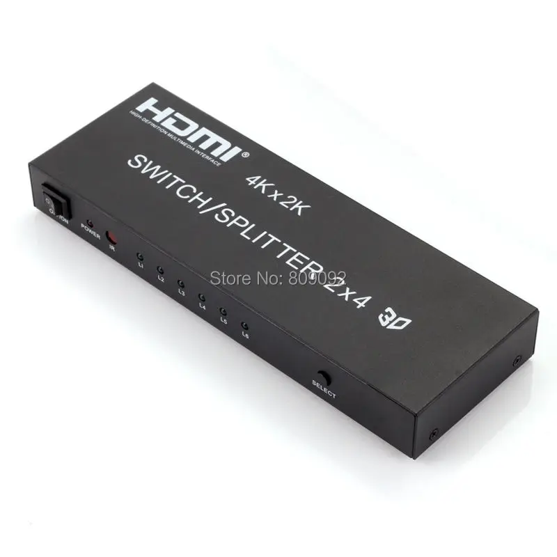 4K* 2K 1080P 3D 2x4 Матрица HDMI видео переключатель сплиттер усилитель 1.4a Full HD с ИК-пультом дистанционного управления