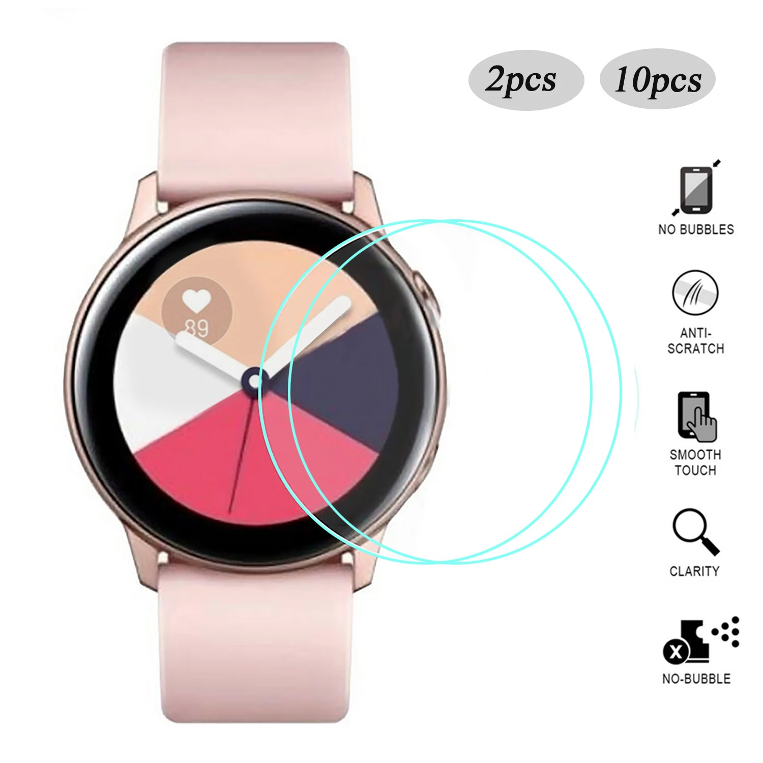 

Gosear 2PCS/10PCS For Samsung Galaxy Watch Active Smartwatch Screen Protector TPU Full Coverage Skin Protective Film