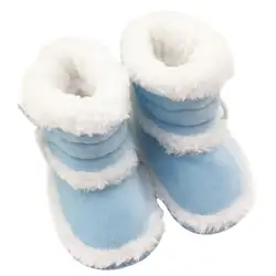 Новые детские Сапоги и ботинки для девочек Младенческая малышей Обувь для девочек мальчик скольжения на зимняя теплая обувь на мягкой