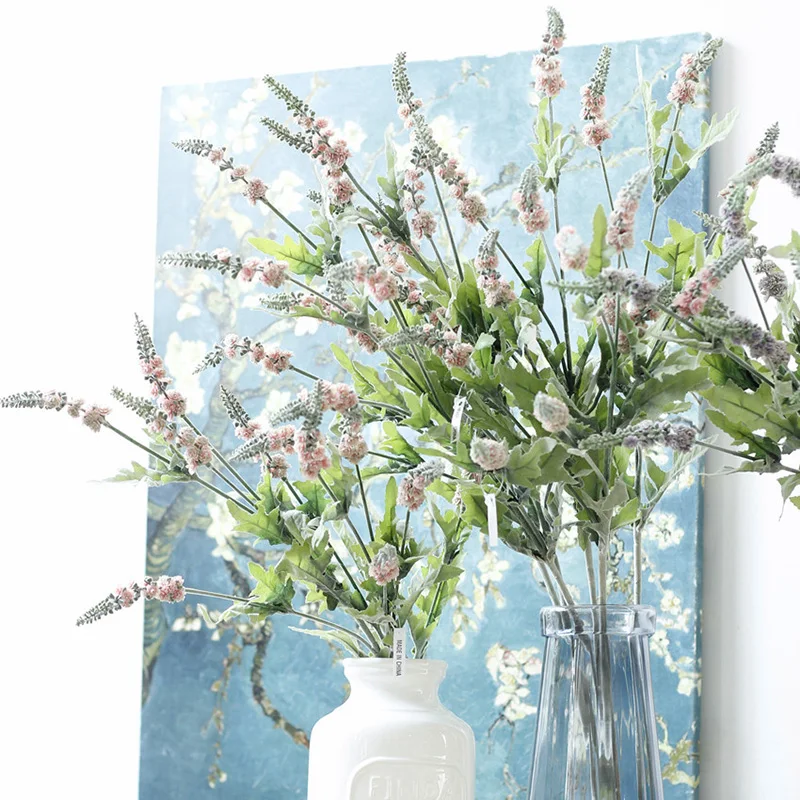 

80cm Lavender Fake flower silk artificial flowers Three trigeminal Romantic Provence decoration Simulation of aquatic plants