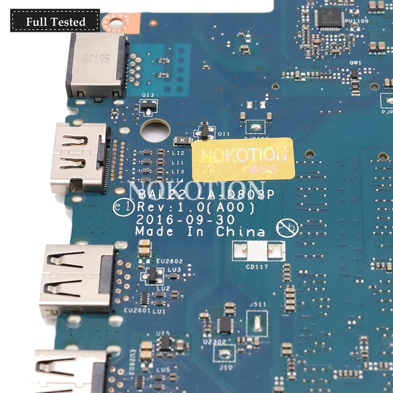  NOKOTION CN-0KPK2C Main board For DELL INSPIRON 5565 laptop motherboard BAL22 LA-D803P A12-9800P ma