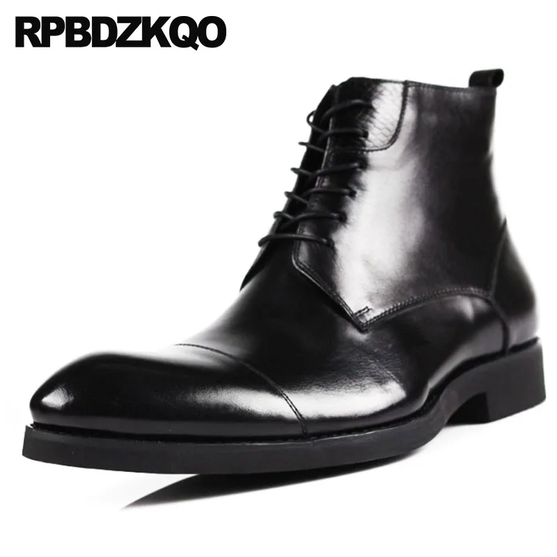 black lace up dress boots