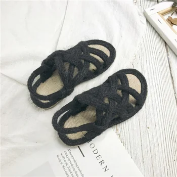 

4-9T Summer Kids Sandals Cute Weaving Design Sandal Girl Open Toe Princess Shoes
