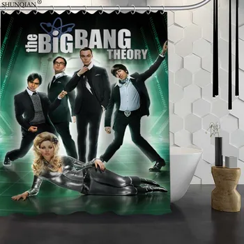 

New Big Bang Theory Custom Shower Curtain Waterproof Fabric Bath Curtain Polyester Fabric Bathroom Curtain 18-4.11