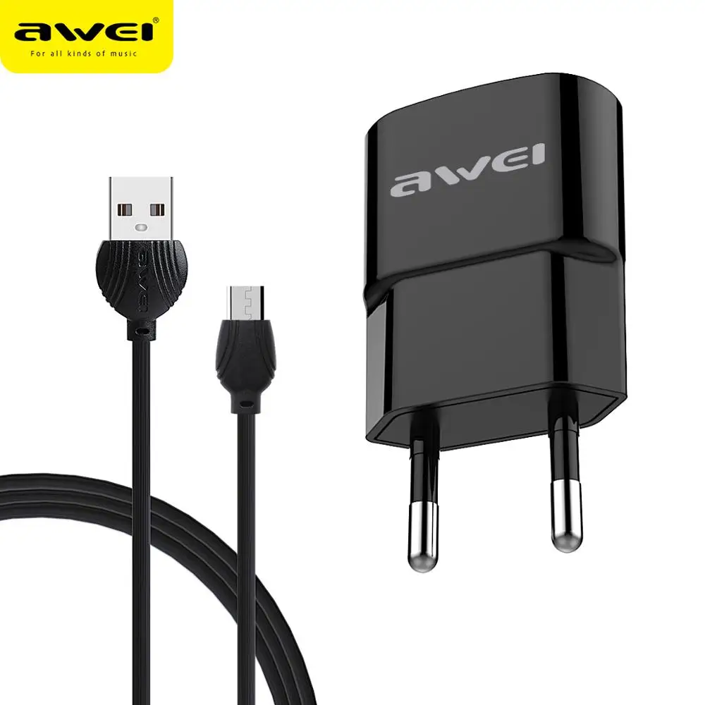 

Awei C-831 Universal Android Data cable+Charger 100-240V 2.1A 5V Plug Phone Fast Charger Charging For Samsung Huawei Phones