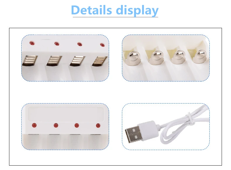 Универсальный перезаряжаемый аккумулятор быстрая зарядка адаптер USB 4 слота