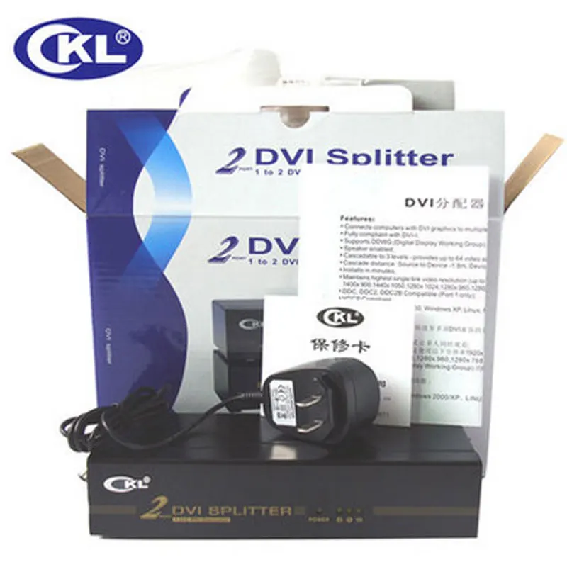 CKL 1x2 2 порта DVI разделитель устройство для совместного использования видео