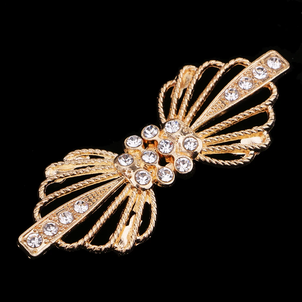 1 Pair Crystal Metal Hook & Eyes Clasp Wedding Dress Garment Coat Sewing Decor