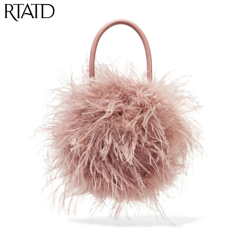 

New Women Handbag Fashion Fur Design Lady Evening Tote Trendy Women Crossbody Bags Q0168