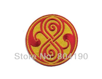 

3.5" Seal of Rassilon Doctor Who DR WHO Tardis TV Series Yellow Red punk rockabilly applique sew on/ iron on patch