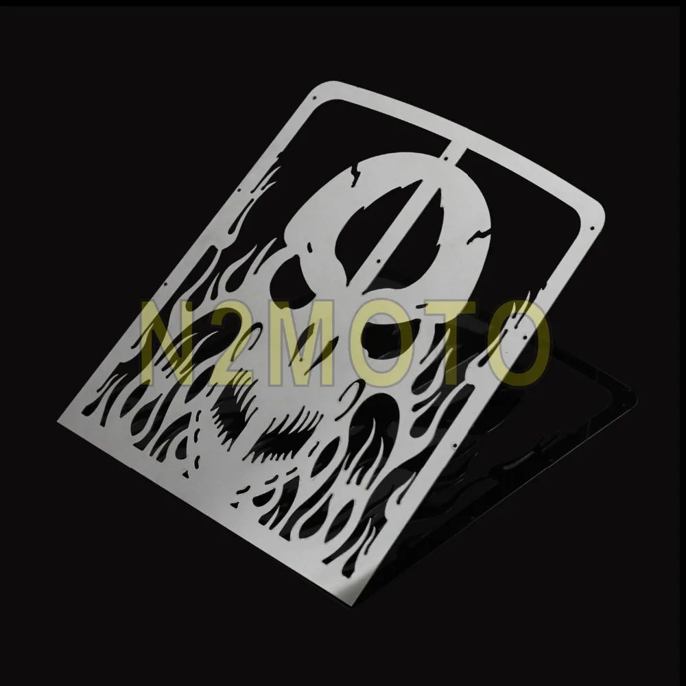 

Motorcycles Stainless Steel Radiator Grill Guard Skull Flame Mesh Protector for Yamaha Banshee 1987-2012