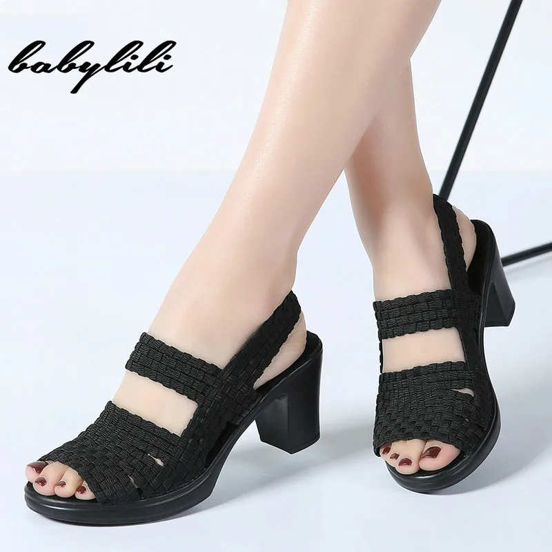 

Women Heel Sandals Shoes2019 Summer Women Wedges Platform Sandalias Summer Shoes Slingback Sandals High Heels Pumps