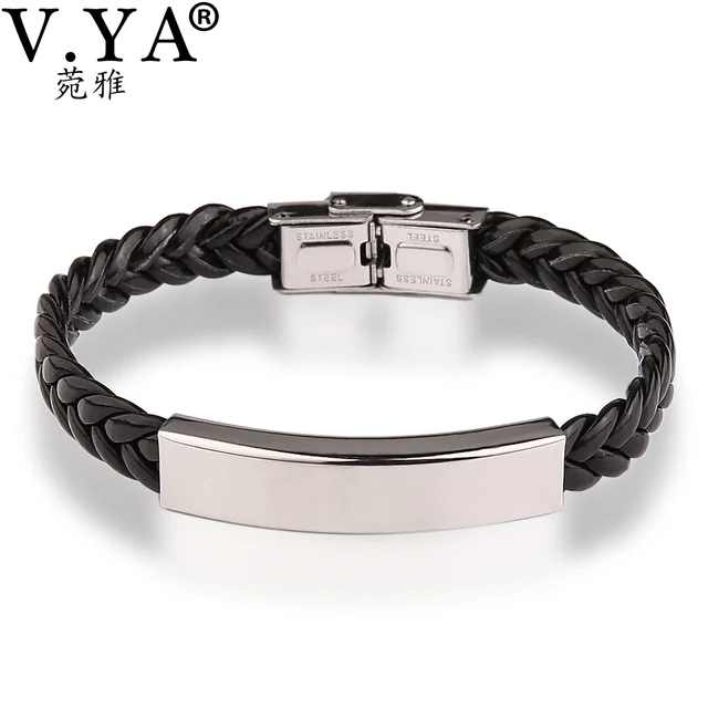 V Ya Valentine S Jewelry Leather Engraved Bracelets Bangle For Men V Ya Valentine S Jewelry Leather Engraved Bracelets Bangle For Men Women Customized Personalized Bracelet Lover