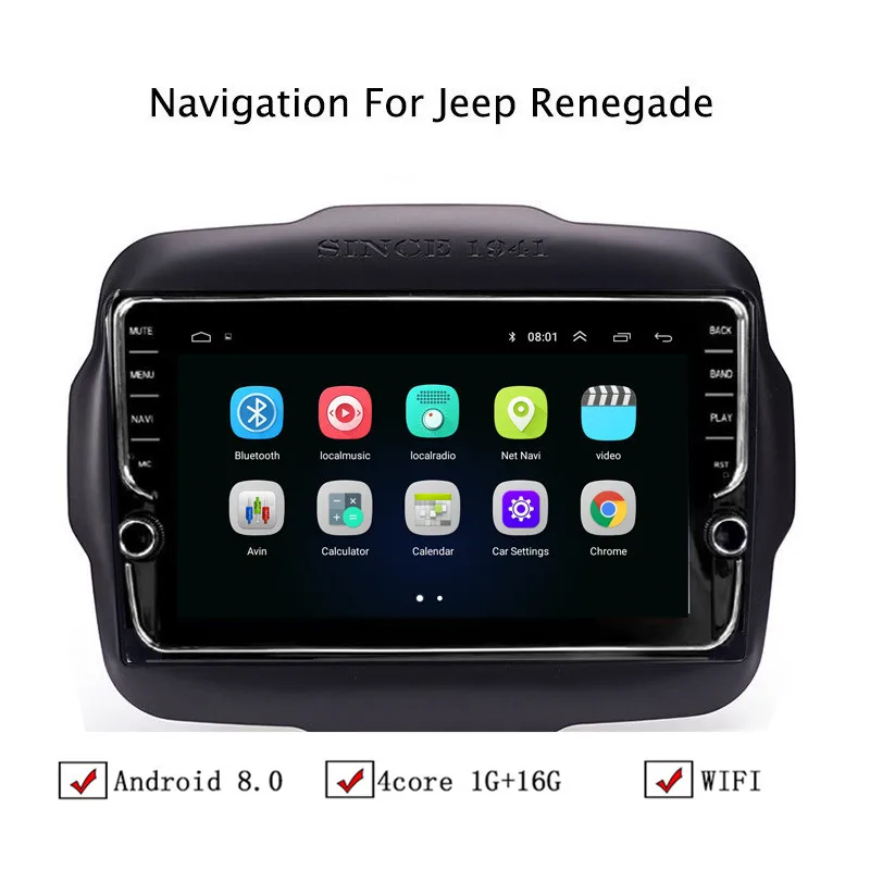 NAVITOPIA 9 дюймов автомобильный мультимедийный плеер Andriod 8 1 gps навигация для Jeep Renegade