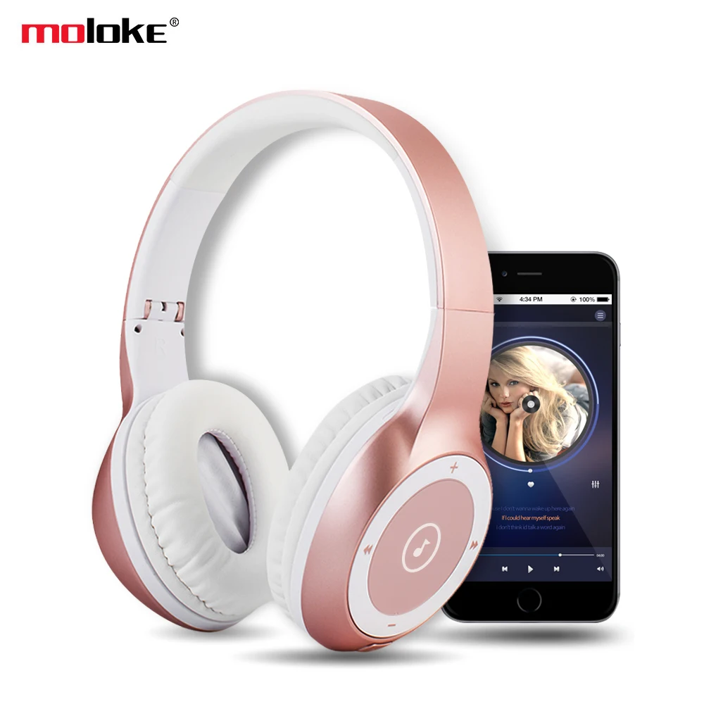 

Wireless Bluetooth Headphones Stereo HIFI Sports Headset with Microphone/Micro SD MP3 Card Slot for iphone X Xiaomi