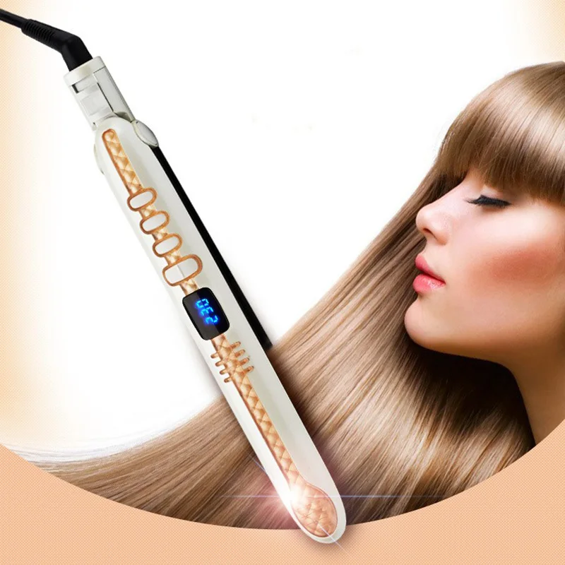 

Professional Electronic LCD Hair Straightener Irons Adjustable Temperature Portable Ceramic Flat Straightening Styling Tools