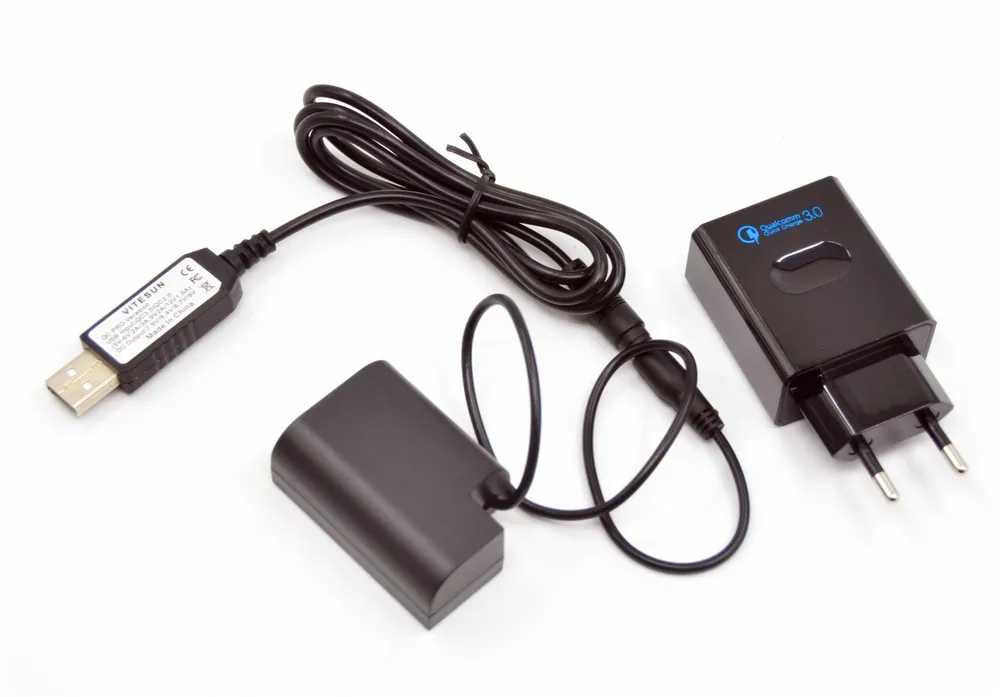 

Smart USB Cable+DMW-BLF19 dummy battery DMW-DCC12 Coupler+QC3.0 charger for Panasonic Lumix DMC-GH3 DMC-GH4 DMC-GH5s GH3 GH4 GH5