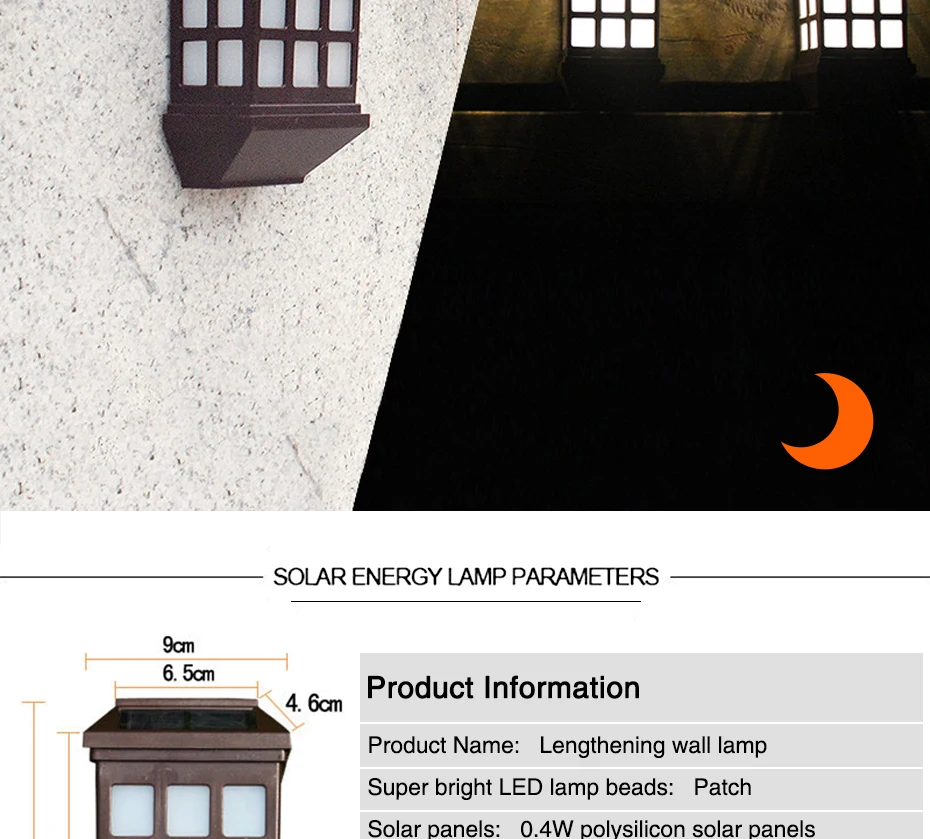 Lâmpada de Parede Solar ao ar Alimentado por Bateria Luzes para Jardim Candeeiros de Iluminação Jardim Solar Livre Decoração Pública 2 Pcs Led Luz 5 China led solar Suppliers