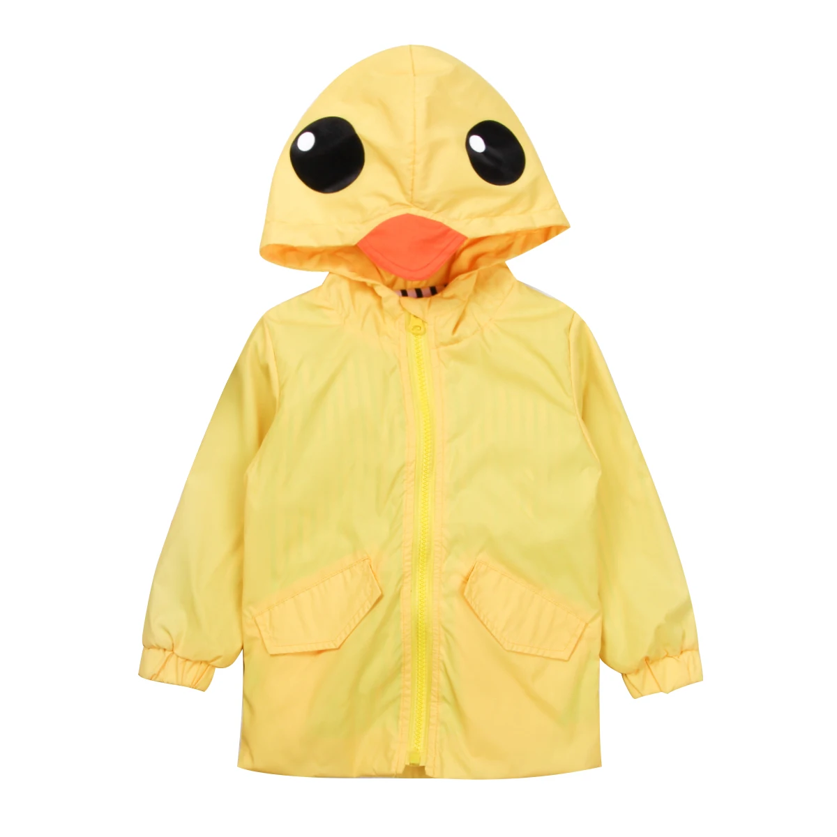 Дети для маленьких девочек, пальто для мальчиков, верхняя одежда для мальчиков, топы для девочек с желтым утенком Тренч с капюшоном куртка-ветровка - Цвет: Цвет: желтый