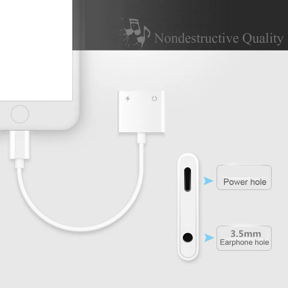 Для iPhone сплиттер Adaptador 2 в 1 аудио адаптер IOS 13 12 для lightning до 3,5 ММ Наушники разъем Aux зарядный кабель