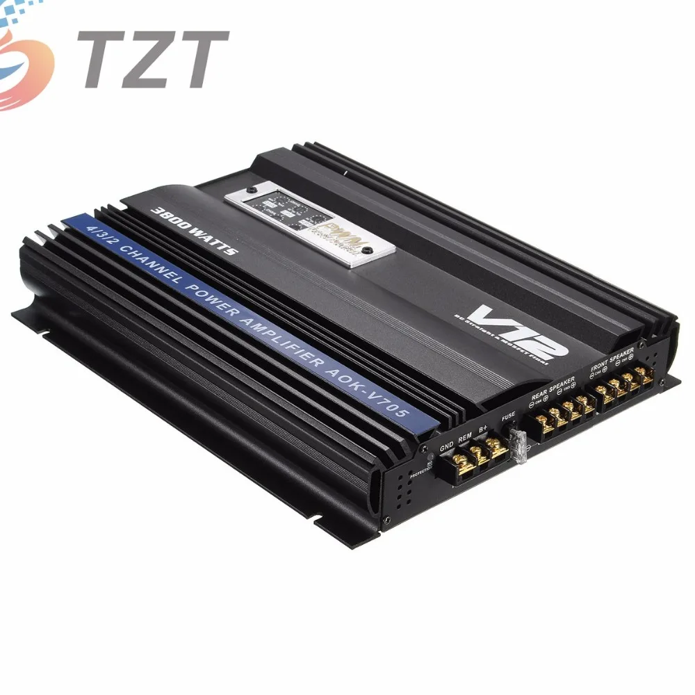 12V Car Audio Amplifier 3800W 4 Channel Truck Car Audio Power Stereo