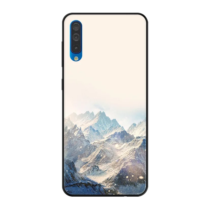 6.4'' Coque For Samsung A50 Case Print Black Soft silicone Back Case for Samsung Galaxy A50 Phone Cover A505 A505F SM-A505F A 50