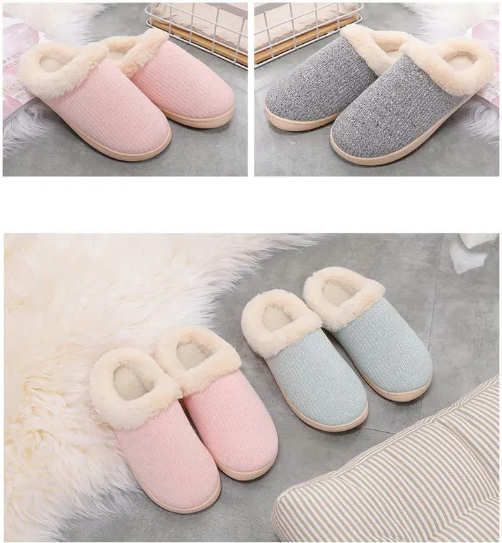 Women Indoor Cozy Super Soft And Comfortable Plush Fur House Slippers Shoes Woman (9)