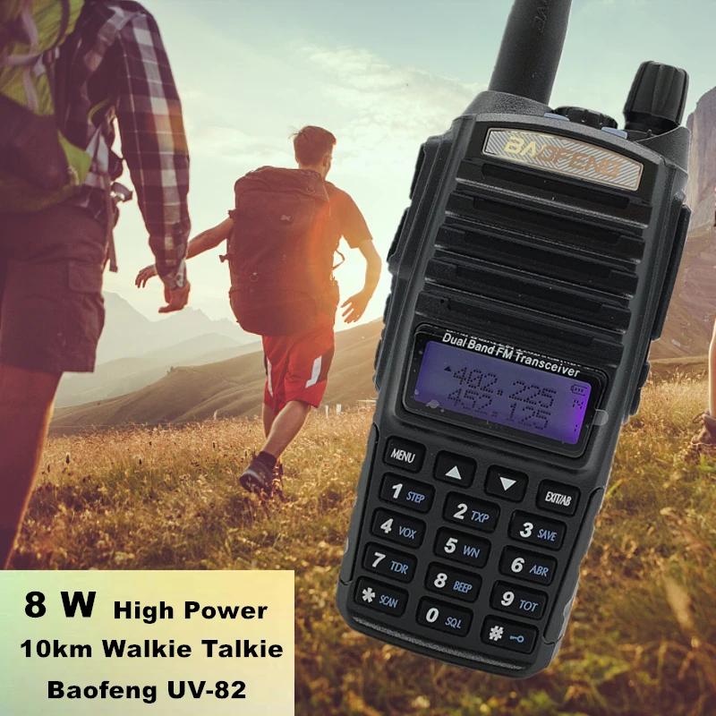 

Baofeng UV-82 Portable Two-way Transceiver Radio Walkie Talkie 10 km CB Ham Radio Amateur For VHF UHF Dual Band CB Radio UV 82