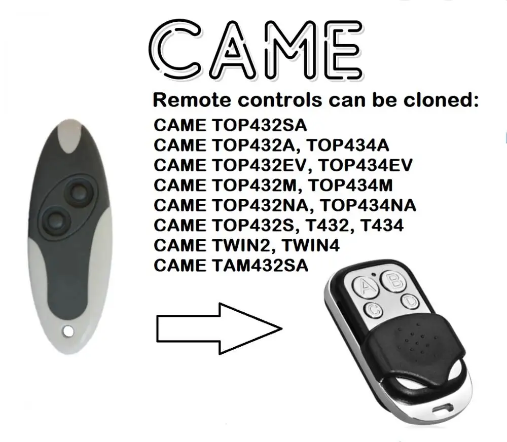

CAME TAM432SA Duplicator 433.92 mhz compatible remote Garage Door Gate Fob Cloning Transmitter