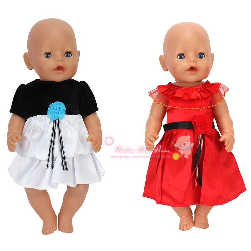 

2color choose leisure dress Wear for 17 inch 43cm baby doll for 18inch doll dress(only sell clothes)