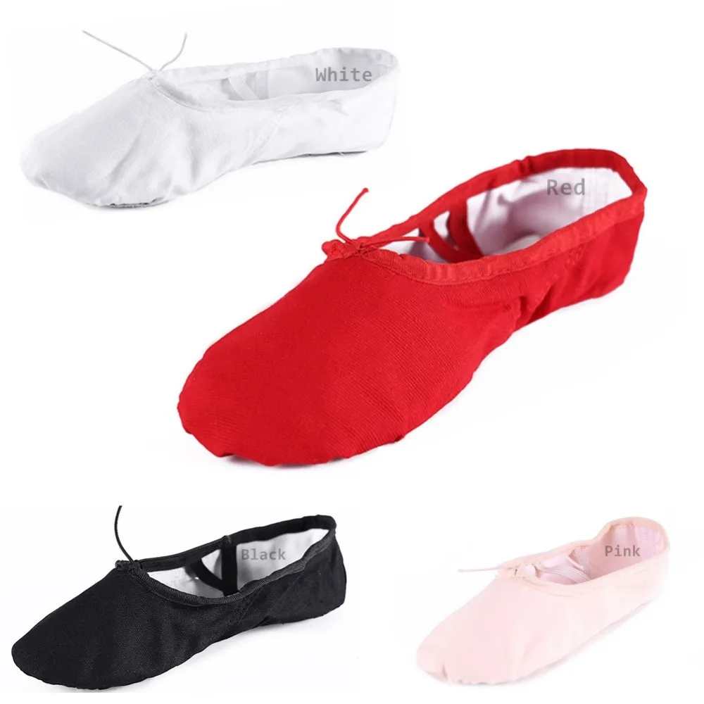 According The CM To Buy Canvas Flat Slippers Black Red White Pink Ballet font b Shoes