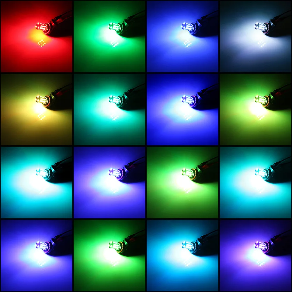 Автомобильные светодиодные огни RGB противотуманные фары для авто 27SMD красочные