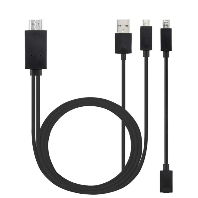 1,8 м Micro USB MHL к HDMI кабель 5 Pin& 11 Pin HD ТВ кабели адаптер для SamSung HuaWei Xiaomi htc - Цвет: Черный