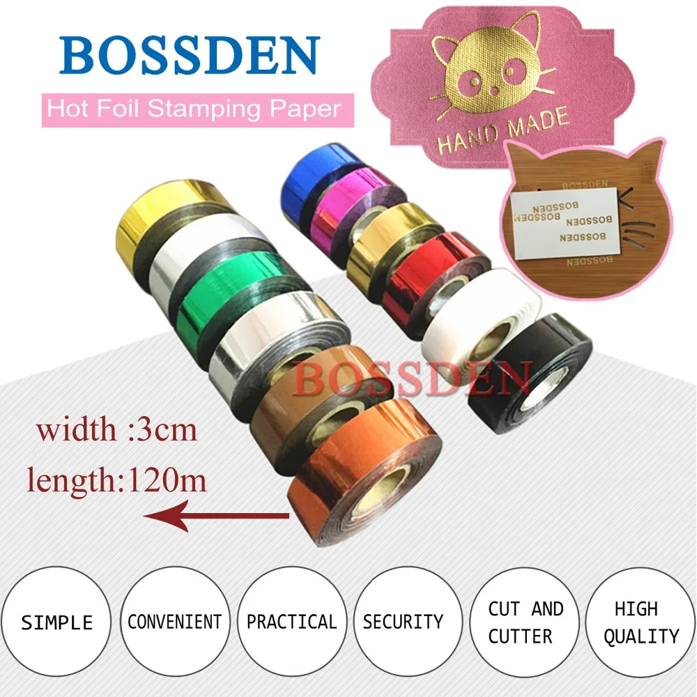 BOSSDEN 3 см Кожаный паяльник пресс фольга Горячая штамповочная бумага