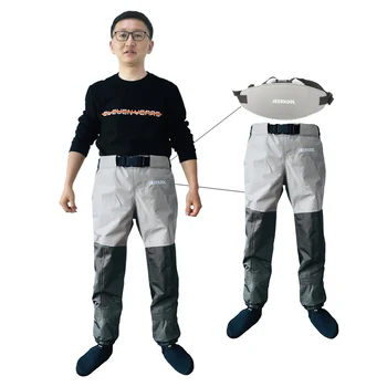 Fly Fishing Hunting Waders Waist Pants with Belt Waterproof Suit for Winter Fishing Wader Clothes with Soft Foot Socks FYB1