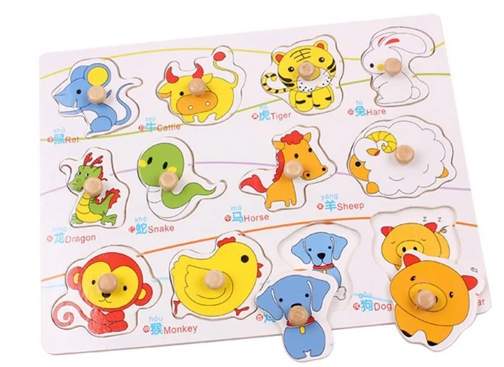 Nueva madera Jigsaw mano Junta Rompecabezas patrón de animales para niños educativos Juguetes juguetes educativos w035 Nueva madera Jigsaw mano Junta Rompecabezas patrón de animales para niños educativos Juguetes juguetes educativos w035