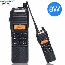 Baofeng UV-82 двухканальные рации 8 Вт Мощный с DC разъем UHF VHF Dual Band 3800 мАч 10 км Long Range UV 82 для Охота пеший туризм