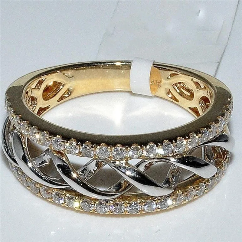 

Luxury Brand Bling Multilayer Orange Princess Cut Rings for Women Engagement Jewelry Charm Gold Color Wedding Ring Men O4M037