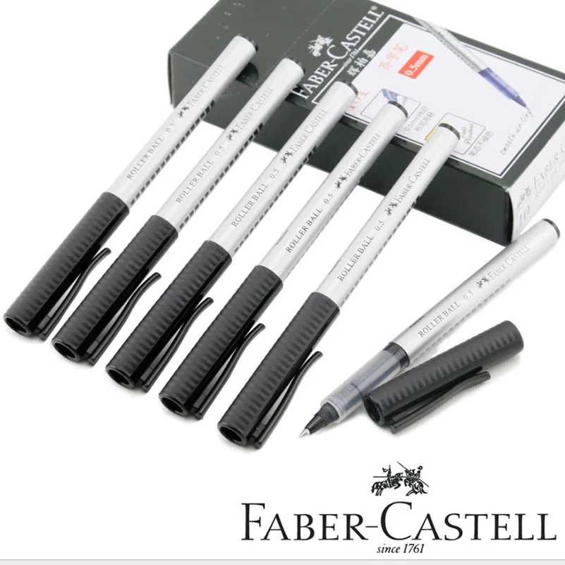 Faber Castell 10 шт./кор. гелевые ручки 0,5 мм синие чернила или черными чернилами для студентов школы стационарные