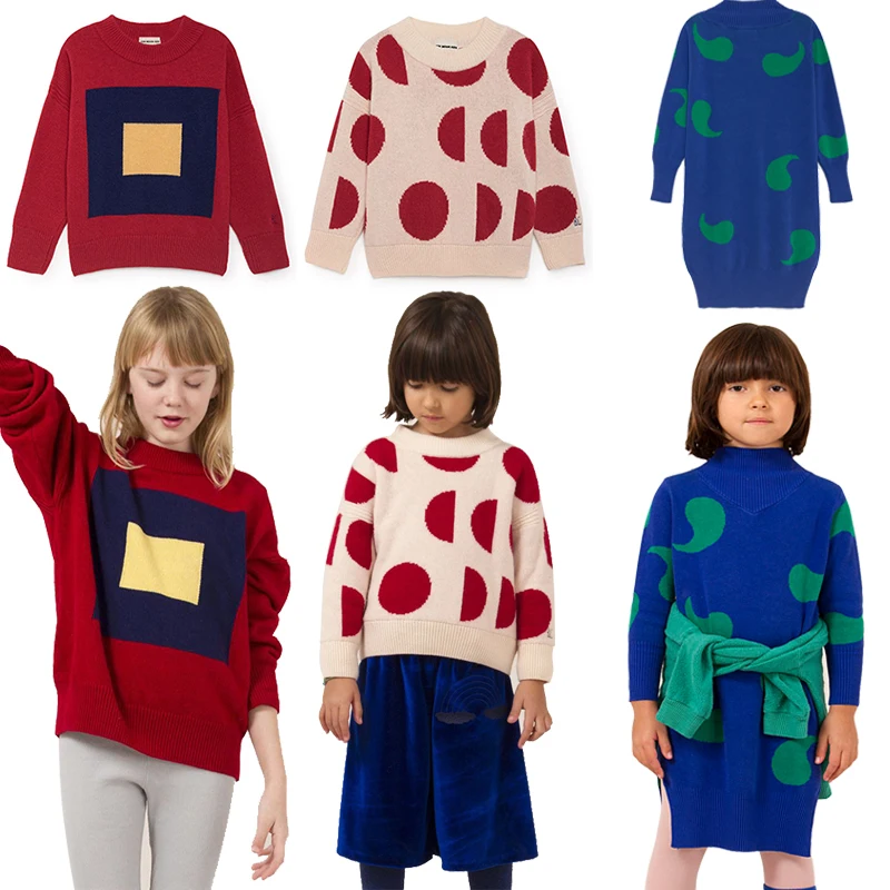 

Bobo Choses Girls Boys Sweaters Fashion Warm Winter Long Sleeve Girl Sweater Tops Kids Clothes Children Clothing