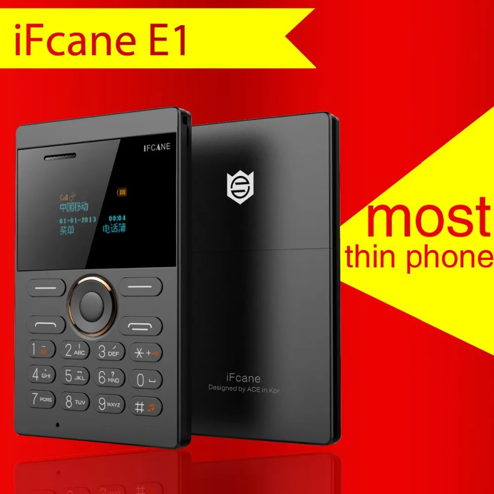 IFcane E1 mini Cell Phone Student Version ultra thin mini credit card Mobile phone FM Radio