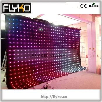 

Free shipping p18 4x6m led video effect curtain decoration PC controller