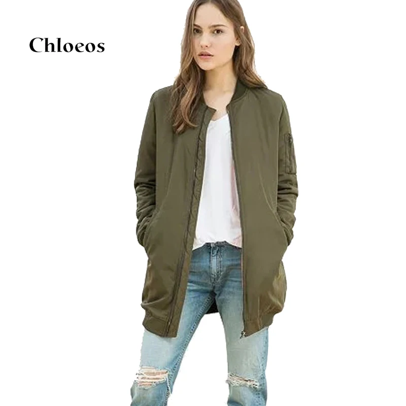 Chloeos Новый В армейском стиле зеленый цвет Для женщин зимняя куртка 2017 Пуховик